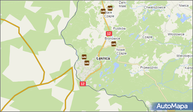 mapa Łęknica powiat żarski, Łęknica powiat żarski na mapie Targeo