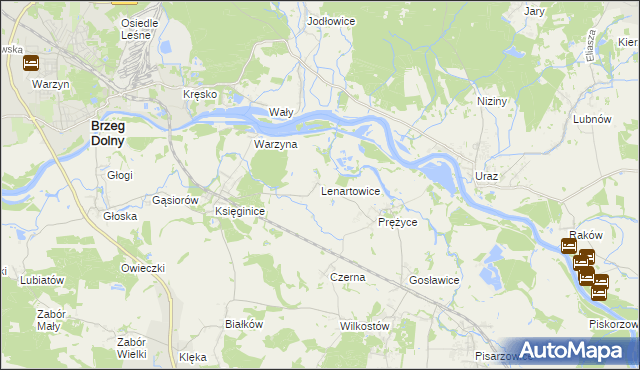 mapa Lenartowice gmina Miękinia, Lenartowice gmina Miękinia na mapie Targeo