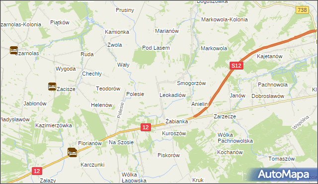 mapa Leokadiów, Leokadiów na mapie Targeo