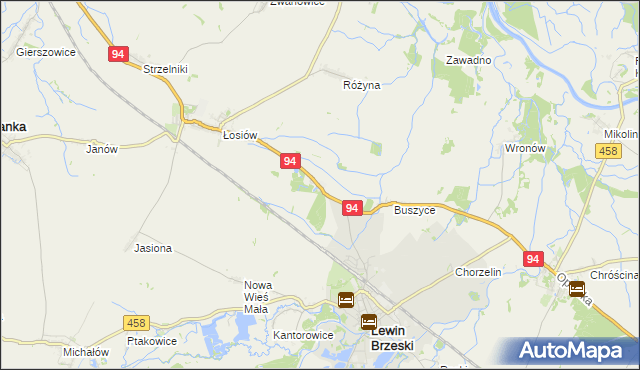 mapa Leśniczówka gmina Lewin Brzeski, Leśniczówka gmina Lewin Brzeski na mapie Targeo