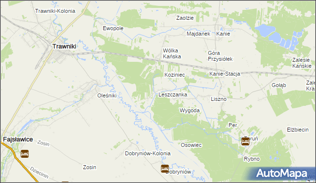 mapa Leszczanka gmina Rejowiec Fabryczny, Leszczanka gmina Rejowiec Fabryczny na mapie Targeo