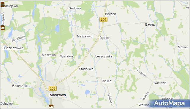 mapa Leszczynka, Leszczynka na mapie Targeo