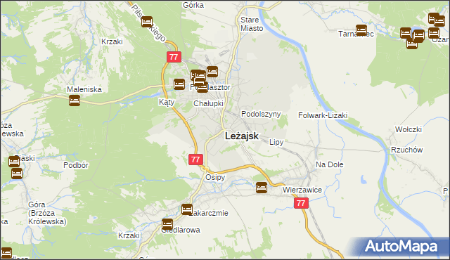 mapa Leżajsk, Leżajsk na mapie Targeo