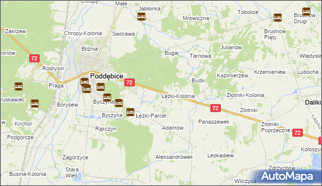 mapa Łężki-Kolonia, Łężki-Kolonia na mapie Targeo