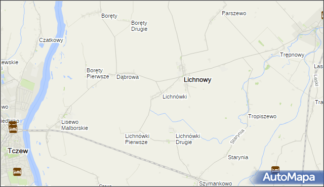 mapa Lichnówki, Lichnówki na mapie Targeo