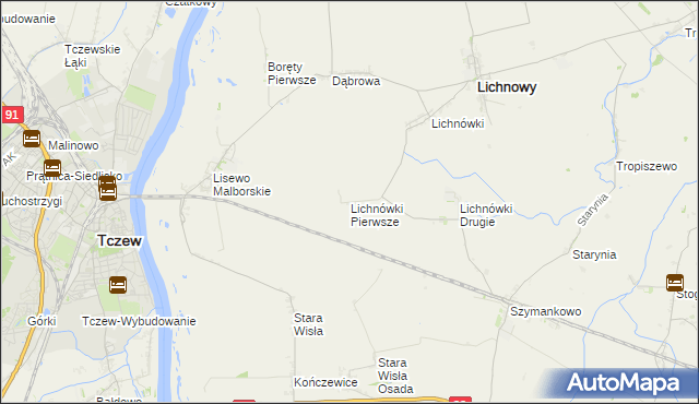 mapa Lichnówki Pierwsze, Lichnówki Pierwsze na mapie Targeo