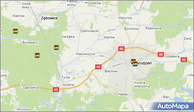 mapa Ligota Dobrodzieńska, Ligota Dobrodzieńska na mapie Targeo