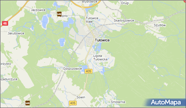 mapa Ligota Tułowicka, Ligota Tułowicka na mapie Targeo