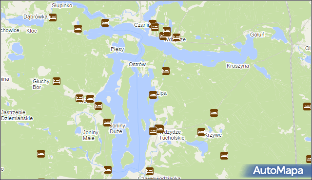 mapa Lipa gmina Karsin, Lipa gmina Karsin na mapie Targeo