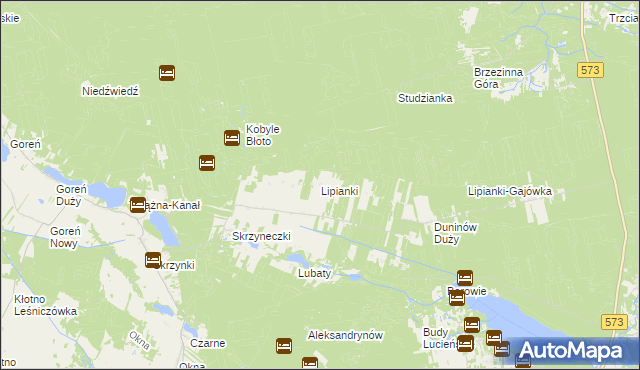 mapa Lipianki gmina Nowy Duninów, Lipianki gmina Nowy Duninów na mapie Targeo