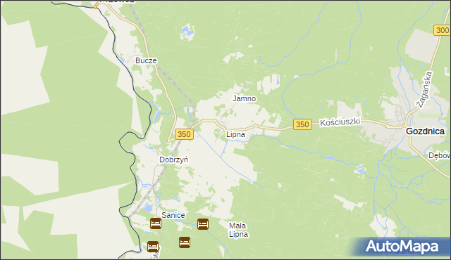 mapa Lipna gmina Przewóz, Lipna gmina Przewóz na mapie Targeo