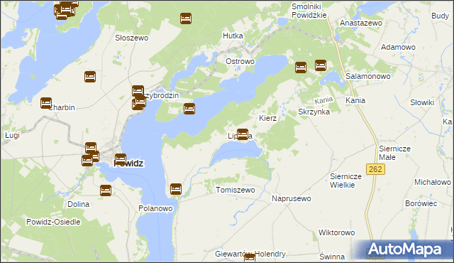 mapa Lipnica gmina Ostrowite, Lipnica gmina Ostrowite na mapie Targeo