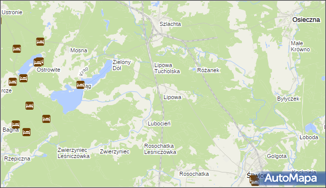 mapa Lipowa gmina Śliwice, Lipowa gmina Śliwice na mapie Targeo