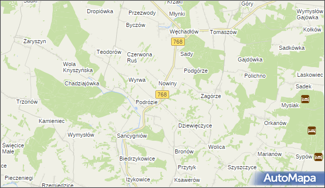 mapa Lipówka gmina Działoszyce, Lipówka gmina Działoszyce na mapie Targeo