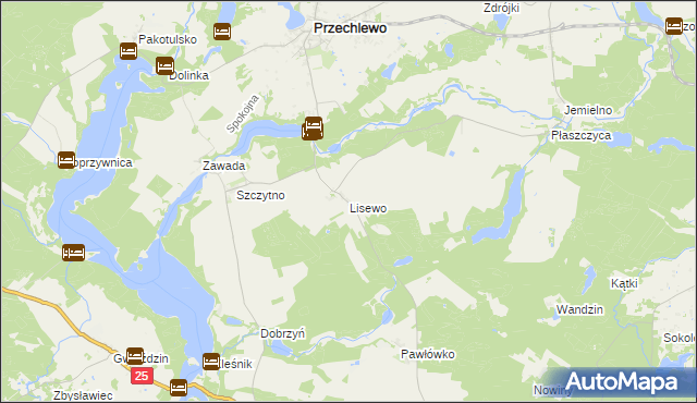 mapa Lisewo gmina Przechlewo, Lisewo gmina Przechlewo na mapie Targeo
