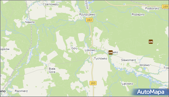 mapa Liskowo gmina Białogard, Liskowo gmina Białogard na mapie Targeo
