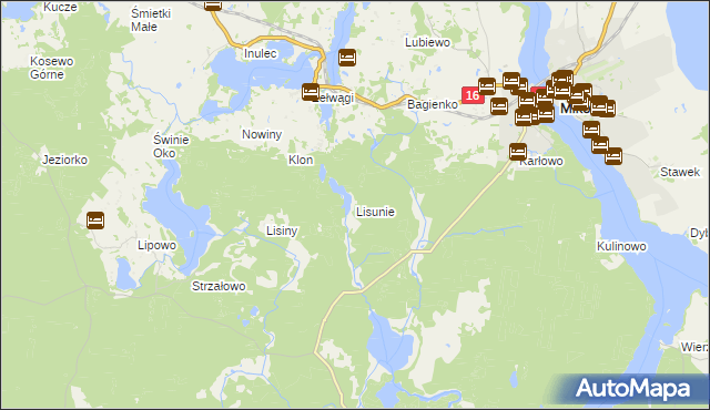 mapa Lisunie, Lisunie na mapie Targeo