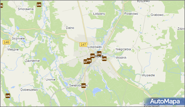 mapa Łobez, Łobez na mapie Targeo