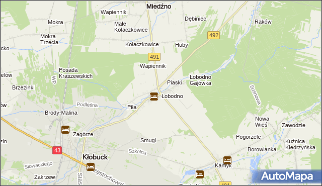 mapa Łobodno, Łobodno na mapie Targeo
