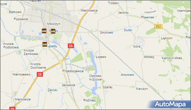 mapa Łojewo gmina Inowrocław, Łojewo gmina Inowrocław na mapie Targeo