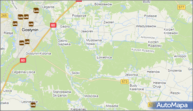 mapa Łokietnica, Łokietnica na mapie Targeo