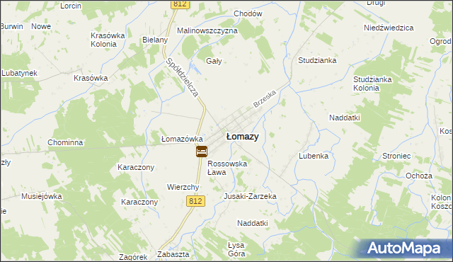 mapa Łomazy, Łomazy na mapie Targeo