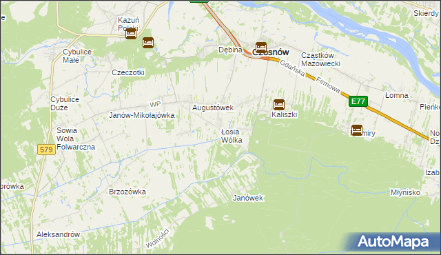 mapa Łosia Wólka, Łosia Wólka na mapie Targeo