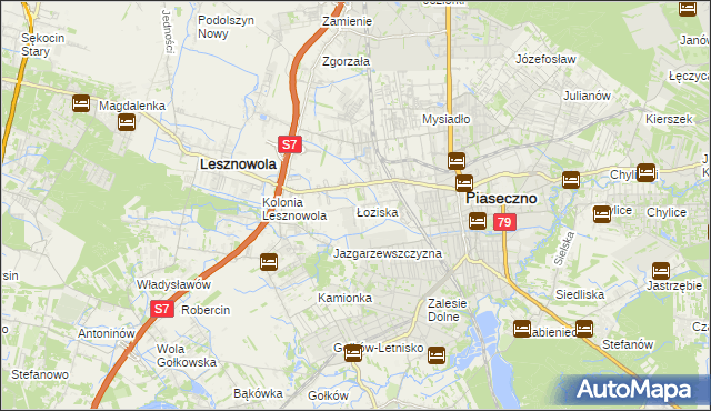 mapa Łoziska, Łoziska na mapie Targeo