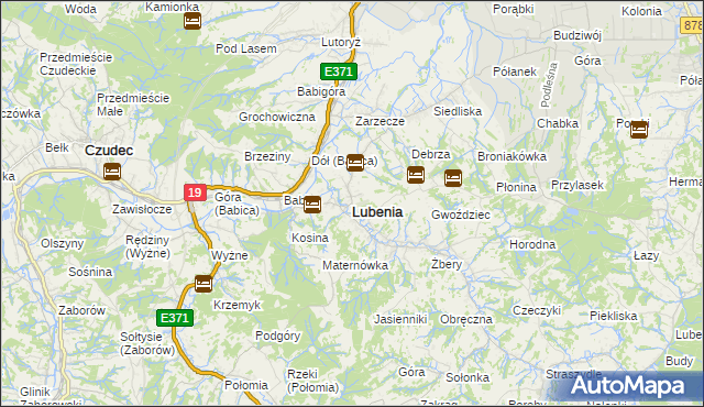 mapa Lubenia, Lubenia na mapie Targeo