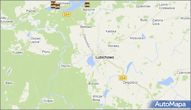 mapa Lubichowo, Lubichowo na mapie Targeo