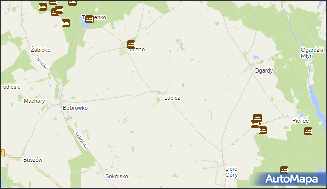 mapa Lubicz gmina Strzelce Krajeńskie, Lubicz gmina Strzelce Krajeńskie na mapie Targeo