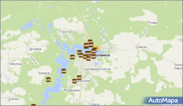 mapa Lubniewice, Lubniewice na mapie Targeo