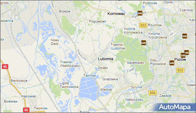 mapa Lubomia, Lubomia na mapie Targeo