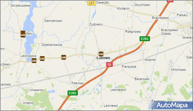 mapa Łubowo powiat gnieźnieński, Łubowo powiat gnieźnieński na mapie Targeo