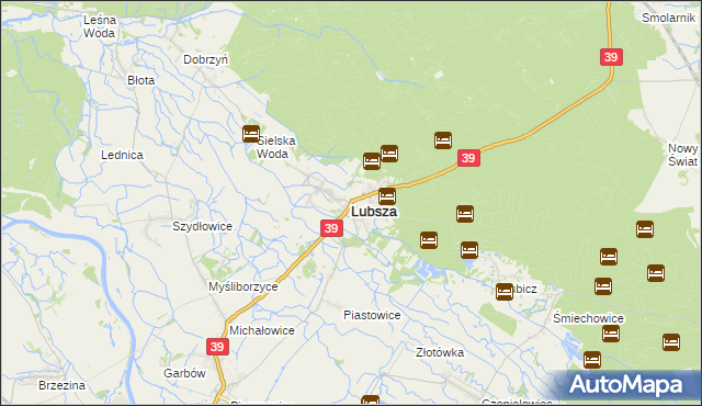 mapa Lubsza powiat brzeski, Lubsza powiat brzeski na mapie Targeo