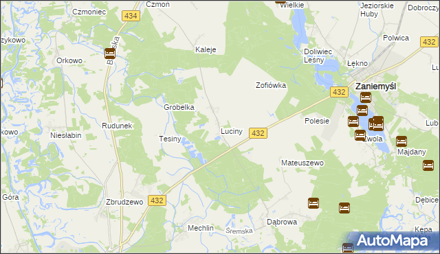 mapa Luciny, Luciny na mapie Targeo