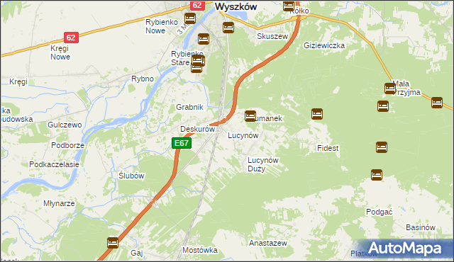 mapa Lucynów gmina Wyszków, Lucynów gmina Wyszków na mapie Targeo