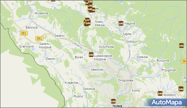 mapa Ludwikowice Kłodzkie, Ludwikowice Kłodzkie na mapie Targeo