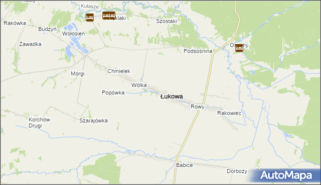 mapa Łukowa powiat biłgorajski, Łukowa powiat biłgorajski na mapie Targeo