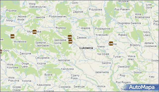 mapa Łukowica, Łukowica na mapie Targeo