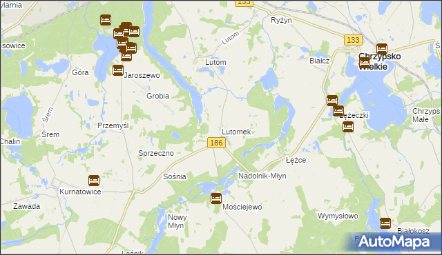 mapa Lutomek, Lutomek na mapie Targeo