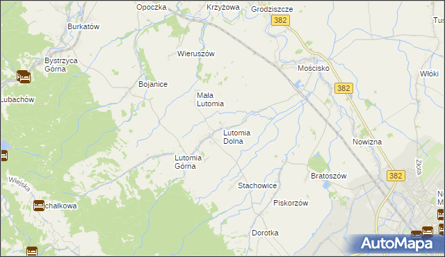 mapa Lutomia Dolna, Lutomia Dolna na mapie Targeo