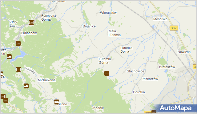 mapa Lutomia Górna, Lutomia Górna na mapie Targeo