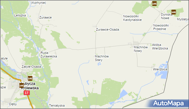 mapa Machnów Stary, Machnów Stary na mapie Targeo