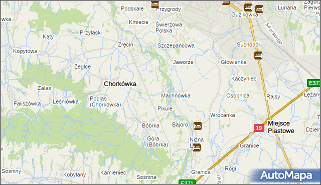 mapa Machnówka, Machnówka na mapie Targeo