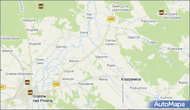 mapa Mączniki gmina Kraszewice, Mączniki gmina Kraszewice na mapie Targeo
