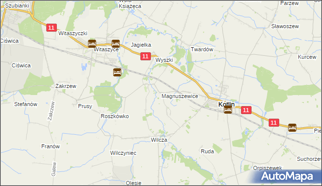 mapa Magnuszewice, Magnuszewice na mapie Targeo