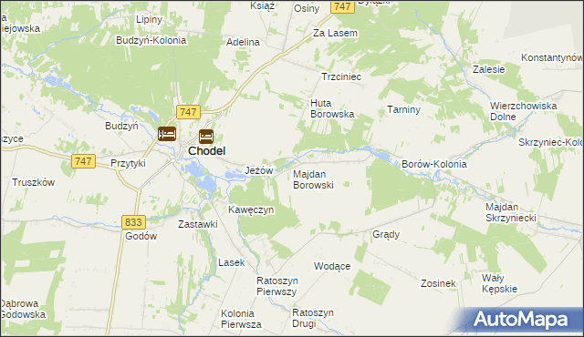 mapa Majdan Borowski, Majdan Borowski na mapie Targeo