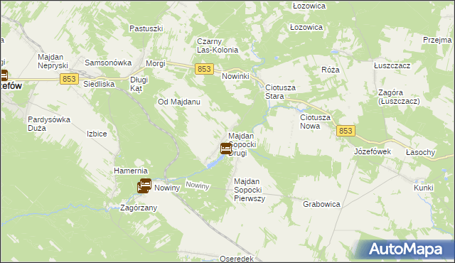 mapa Majdan Sopocki Drugi, Majdan Sopocki Drugi na mapie Targeo