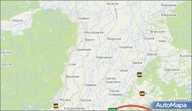 mapa Majkowice gmina Bochnia, Majkowice gmina Bochnia na mapie Targeo